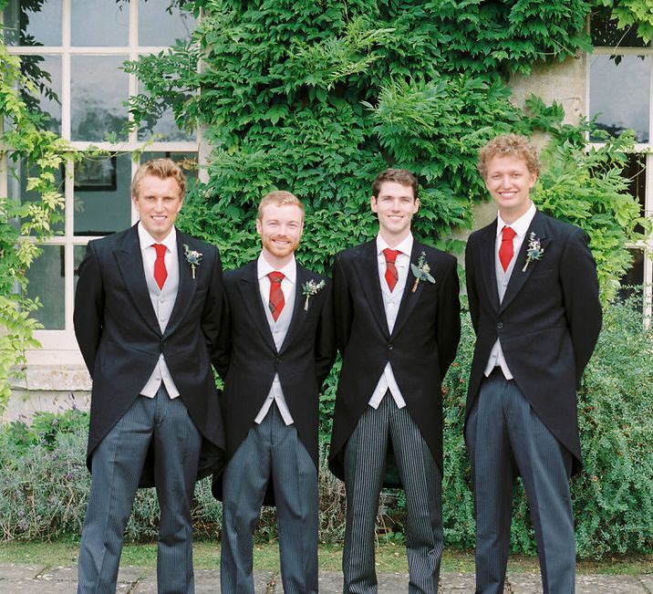 Groomsmen in Traditional Tails | A Romantic Pastel Wedding at Dauntsey Park in the Wiltshire English Countryside | Imogen Xiana Photography