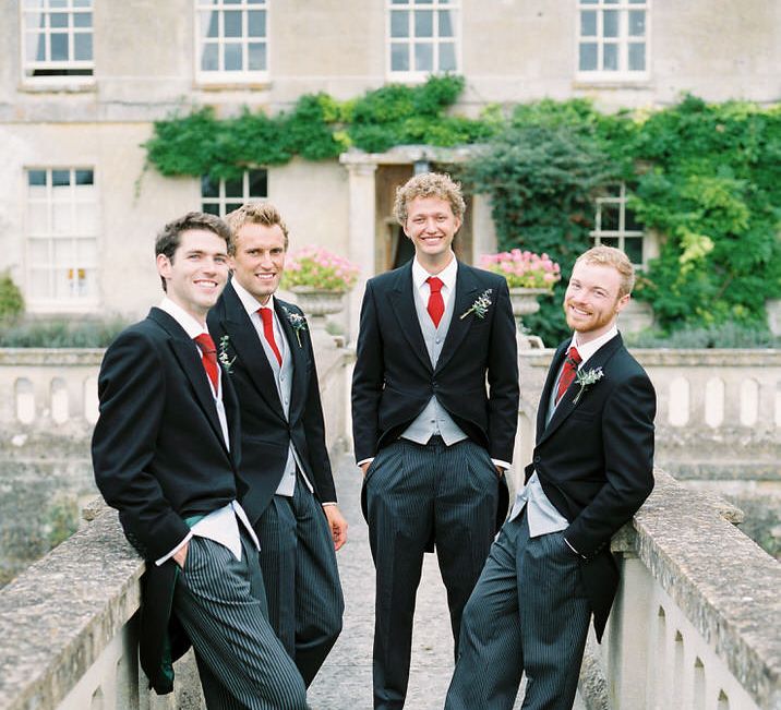 Groomsmen in Traditional Tails | A Romantic Pastel Wedding at Dauntsey Park in the Wiltshire English Countryside | Imogen Xiana Photography