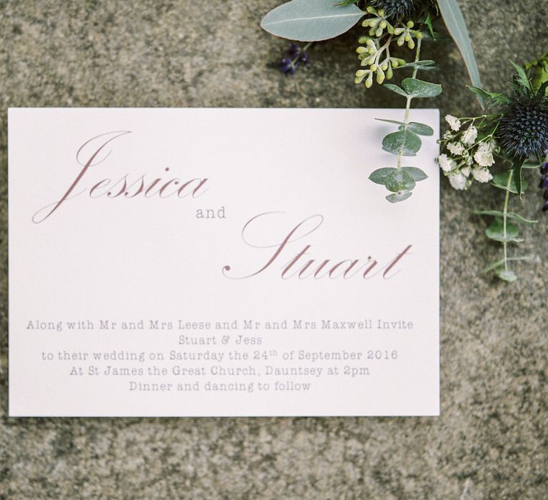 Elegant Wedding Stationery | A Romantic Pastel Wedding at Dauntsey Park in the Wiltshire English Countryside | Imogen Xiana Photography