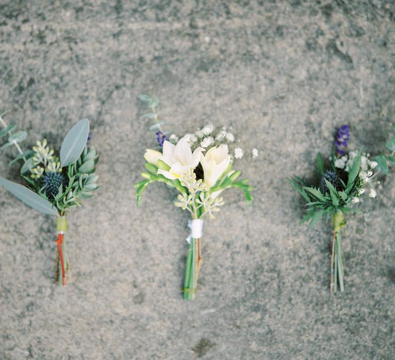 Buttonholes | A Romantic Pastel Wedding at Dauntsey Park in the Wiltshire English Countryside | Imogen Xiana Photography