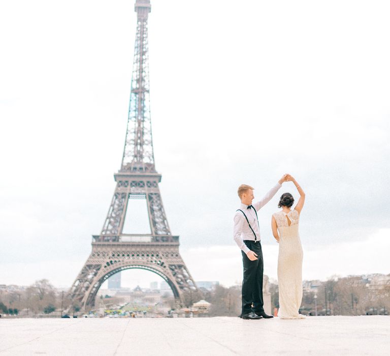 Romantic Eiffel Tower Portrait