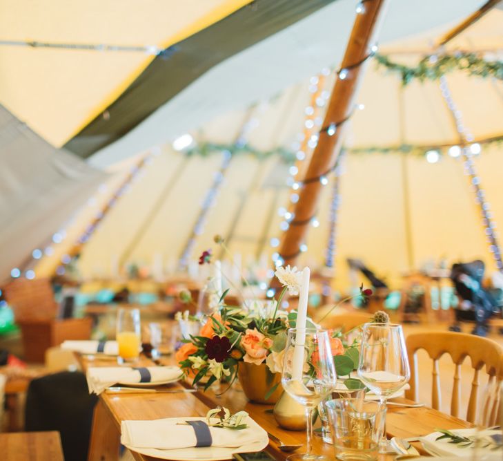 Rustic Tipi Wedding Reception