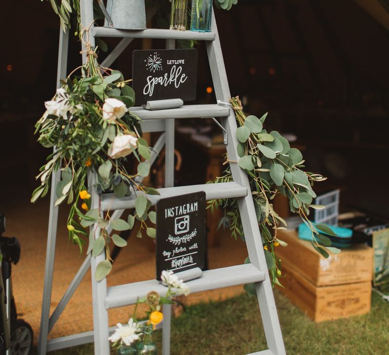 Vintage Step Ladder Wedding Decor