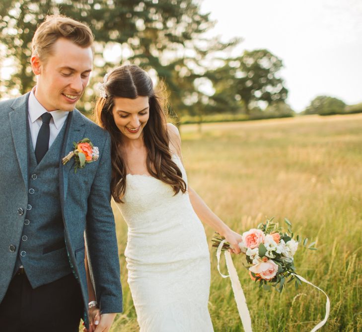 Bride in 'Wren' Wedding Dress from Willowby by Watters