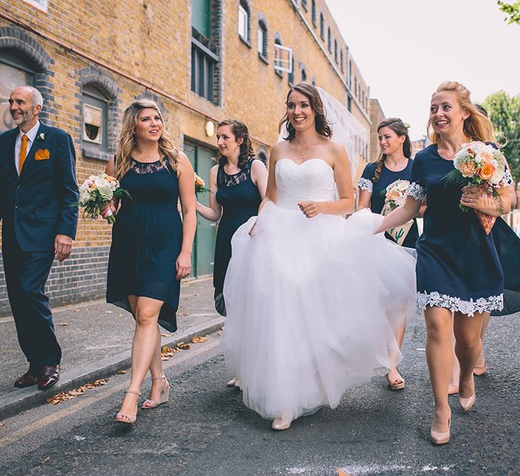 Bridesmaids In Navy Dresses From House Of Fraser