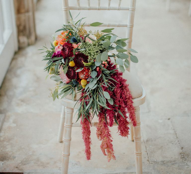 Protea Wedding Bouquet With Foliage