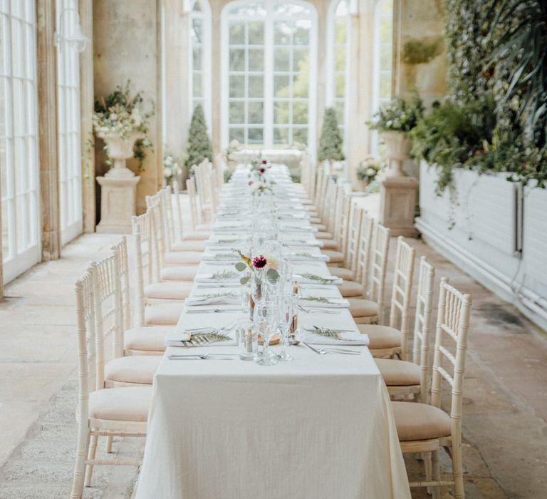 Glasshouse Wedding At Crom Castle With Bride In Halfpenny London Bridesmaids In Forest Green Silk Dresses By Ghost Images From Salt & Sea Photography Co.