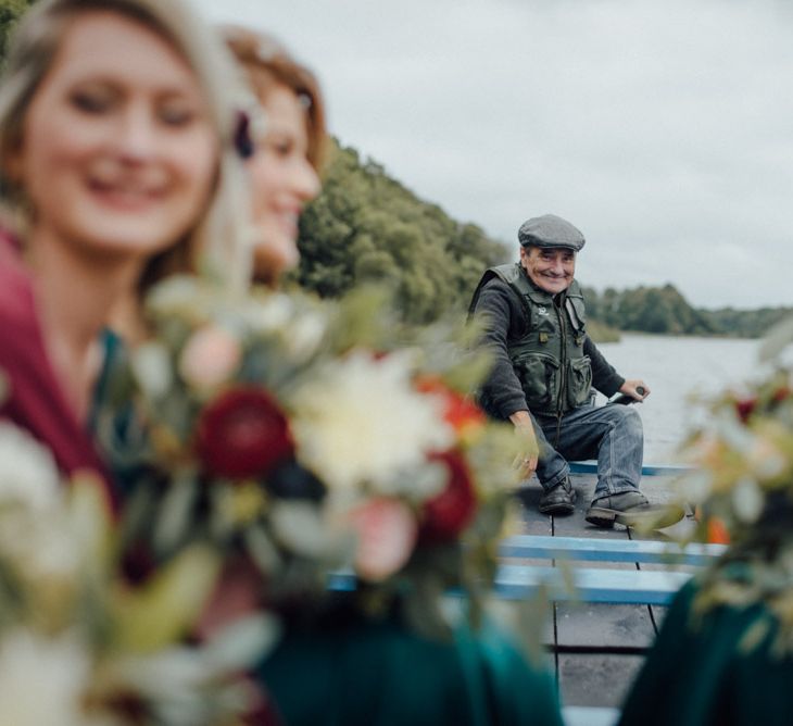 Glasshouse Wedding At Crom Castle With Bride In Halfpenny London Bridesmaids In Forest Green Silk Dresses By Ghost Images From Salt & Sea Photography Co.