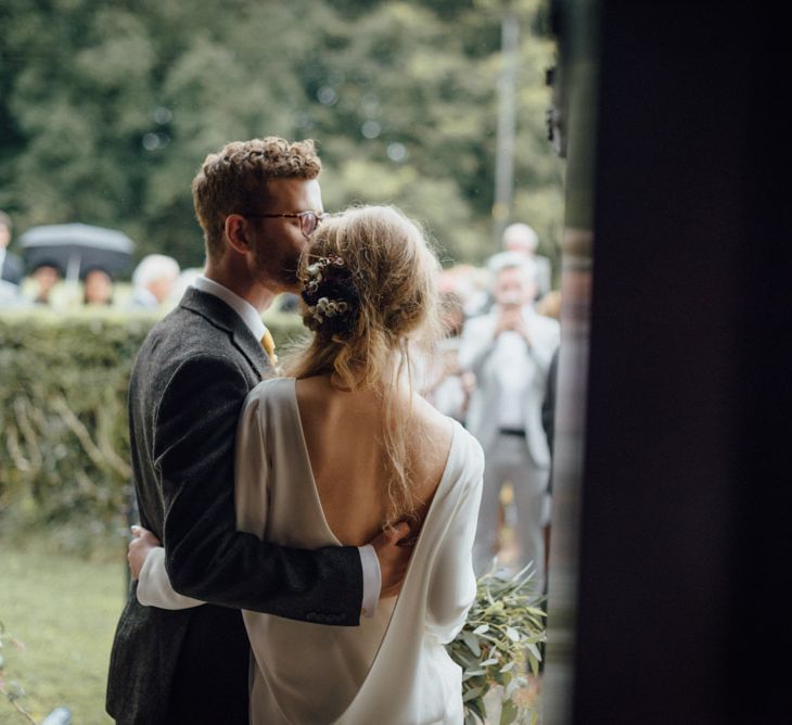 Glasshouse Wedding At Crom Castle With Bride In Halfpenny London Bridesmaids In Forest Green Silk Dresses By Ghost Images From Salt & Sea Photography Co.