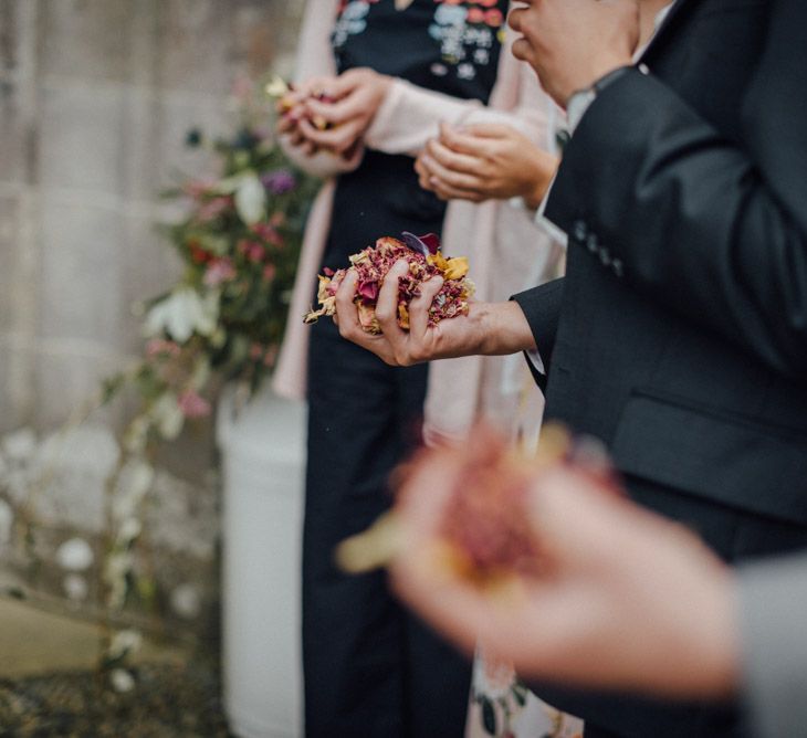 Glasshouse Wedding At Crom Castle With Bride In Halfpenny London Bridesmaids In Forest Green Silk Dresses By Ghost Images From Salt & Sea Photography Co.