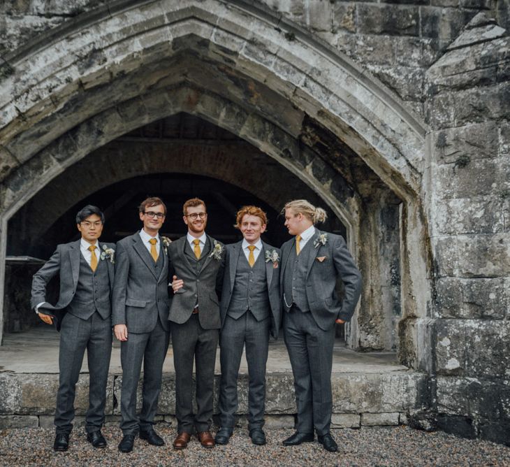 Groom & Groomsmen In Grey Tweed