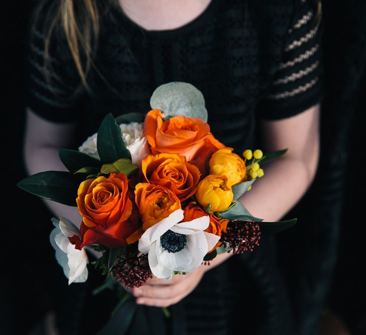 Brightly Coloured Bouquet In Oranges & Reds