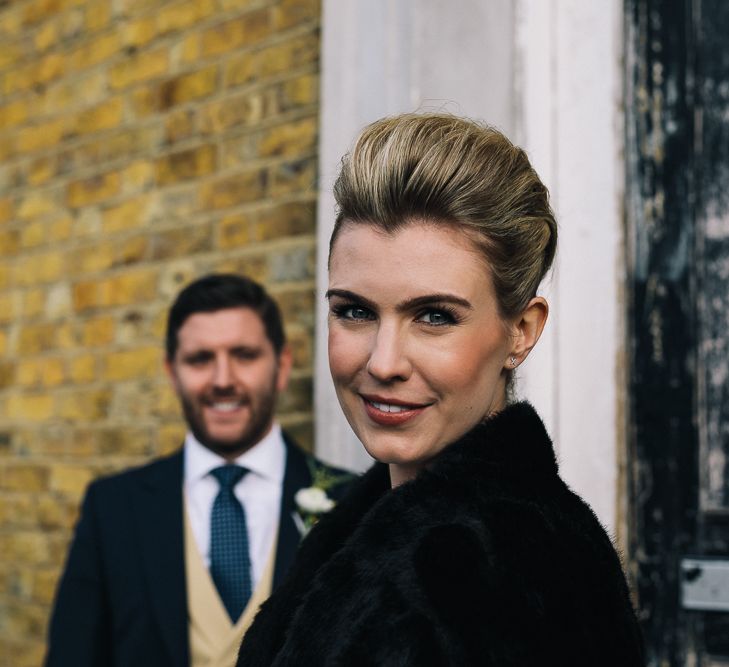 Bride In Bespoke Wedding Dress & Bridesmaids In Black For A Stylish East London Wedding