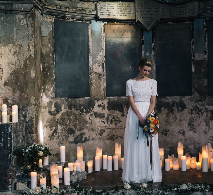 Bride In Bespoke Wedding Dress & Bridesmaids In Black For A Stylish East London Wedding