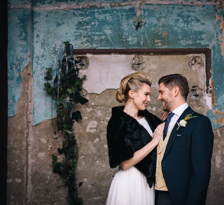 Bride In Bespoke Wedding Dress & Bridesmaids In Black For A Stylish East London Wedding