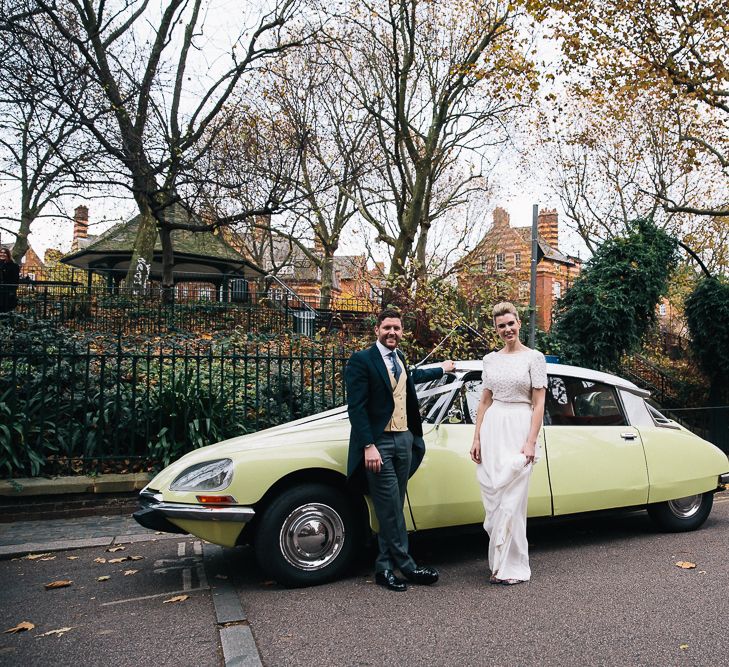 Bride In Bespoke Wedding Dress & Bridesmaids In Black For A Stylish East London Wedding