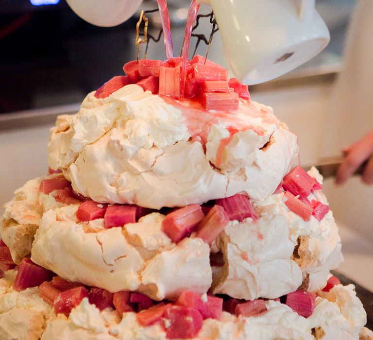 Rhubarb Pavlova Wedding Cake