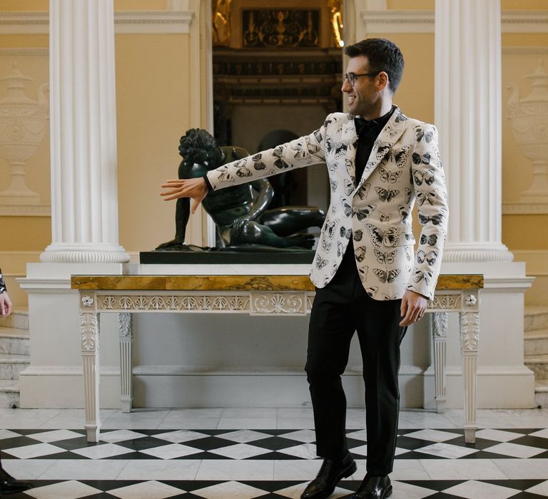 Two Grooms in Alexander McQueen Suits | Monochrome Wedding at Syon Park London | Chris Barber Photography | Second Shooter Beatrici Photography