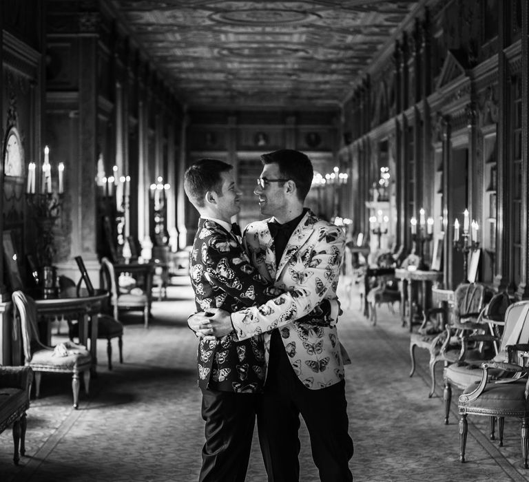 Two Grooms in Alexander McQueen Suits | Monochrome Wedding at Syon Park London | Chris Barber Photography | Second Shooter Beatrici Photography