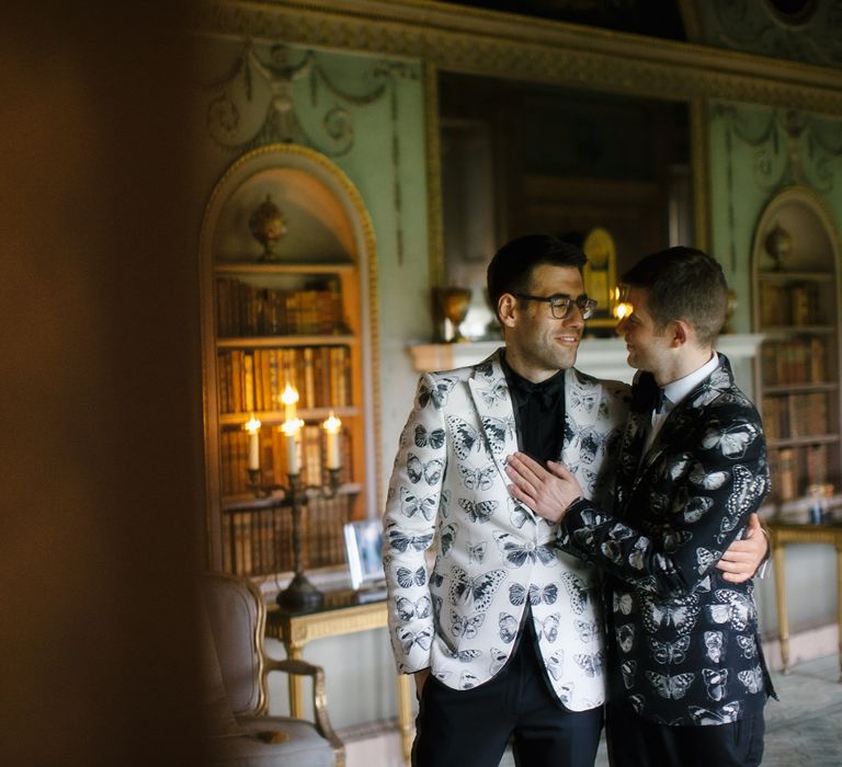 Two Grooms in Alexander McQueen Suits | Monochrome Wedding at Syon Park London | Chris Barber Photography | Second Shooter Beatrici Photography