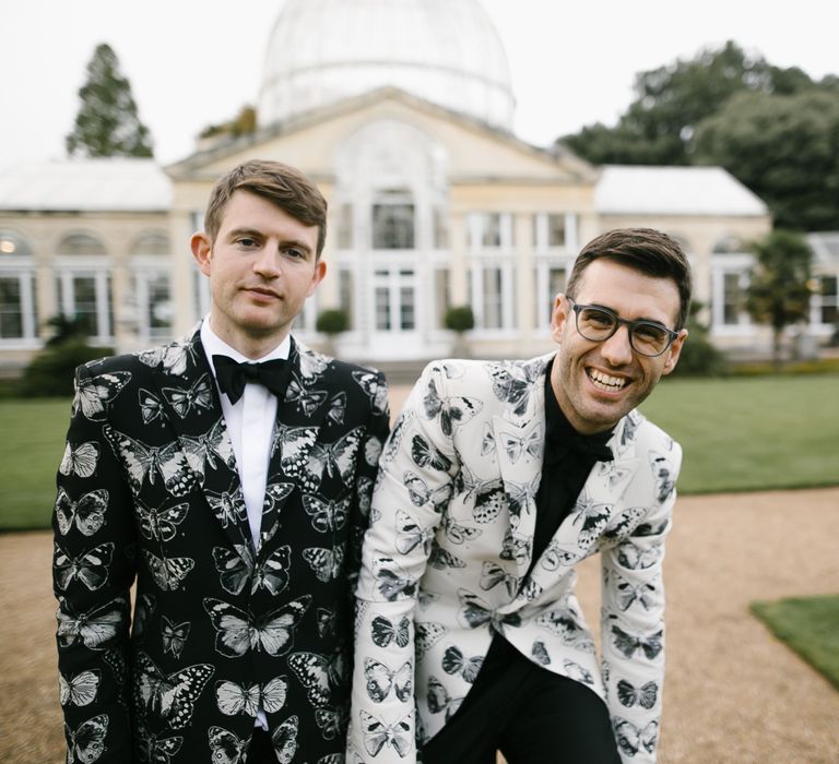 Two Grooms in Alexander McQueen Suits | Monochrome Wedding at Syon Park London | Chris Barber Photography | Second Shooter Beatrici Photography