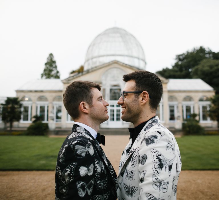 Two Grooms in Alexander McQueen Suits | Monochrome Wedding at Syon Park London | Chris Barber Photography | Second Shooter Beatrici Photography