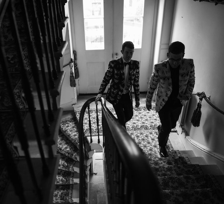 Two Grooms in Alexander McQueen Suits | Monochrome Wedding at Syon Park London | Chris Barber Photography | Second Shooter Beatrici Photography