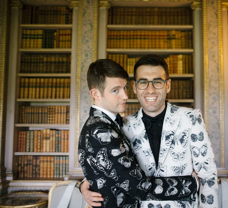 Two Grooms in Alexander McQueen Suits | Monochrome Wedding at Syon Park London | Chris Barber Photography | Second Shooter Beatrici Photography