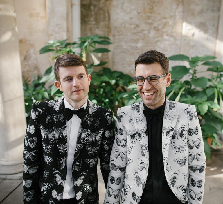 Two Grooms in Alexander McQueen Suits | Monochrome Wedding at Syon Park London | Chris Barber Photography | Second Shooter Beatrici Photography