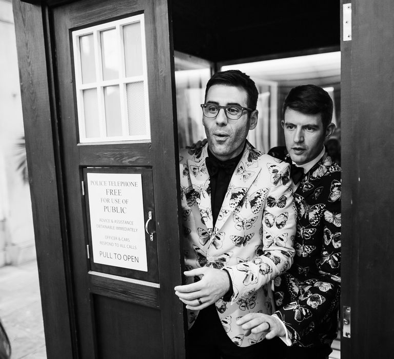 Two Grooms in Alexander McQueen Suits | Monochrome Wedding at Syon Park London | Chris Barber Photography | Second Shooter Beatrici Photography