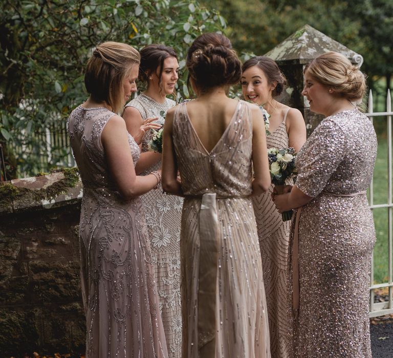 Bridesmaids in Embellished High Street Dresses