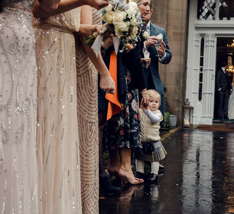 Bride in Bespoke Ian Stuart Gown with Detachable Tulle Skirt