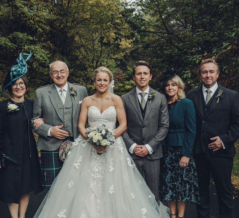 Bride in Bespoke Ian Stuart Gown with Detachable Tulle Skirt