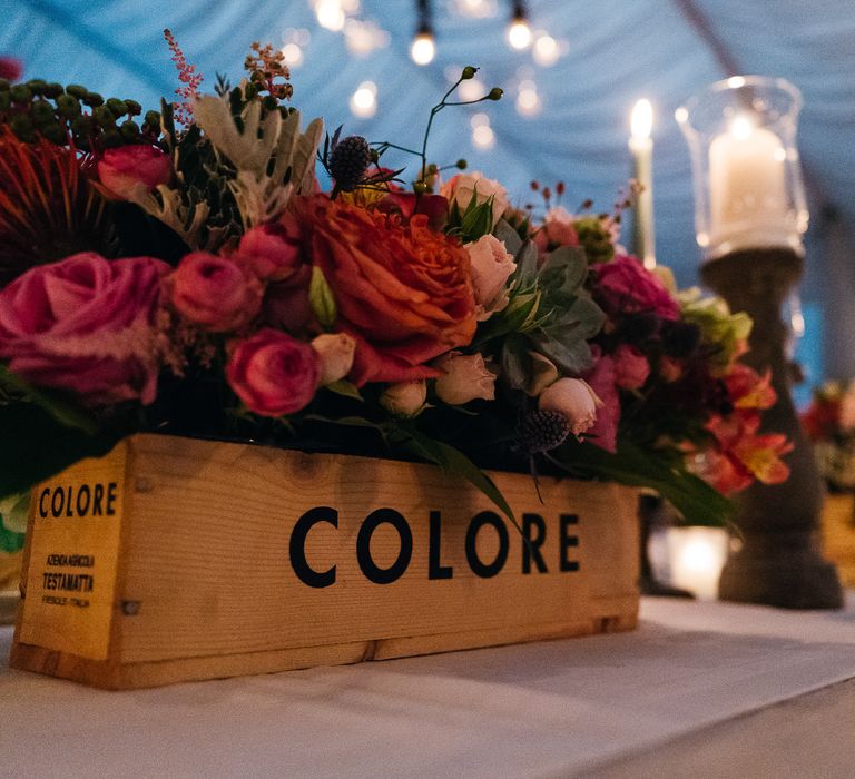 Floral Wooden Crates Centrepieces | Stefano Santucci Studio Photography | Second Shooter Giuseppe Marano | Gattotigre Films