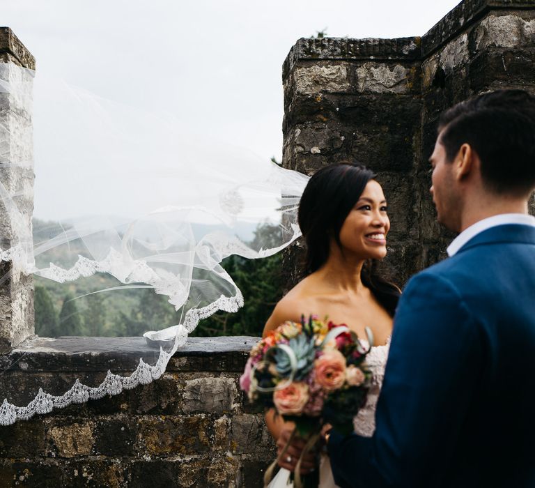 First Look | Modern Trousseau Eveline Wedding Dress | Groom in Suit Supply | Stefano Santucci Studio Photography | Second Shooter Giuseppe Marano | Gattotigre Films