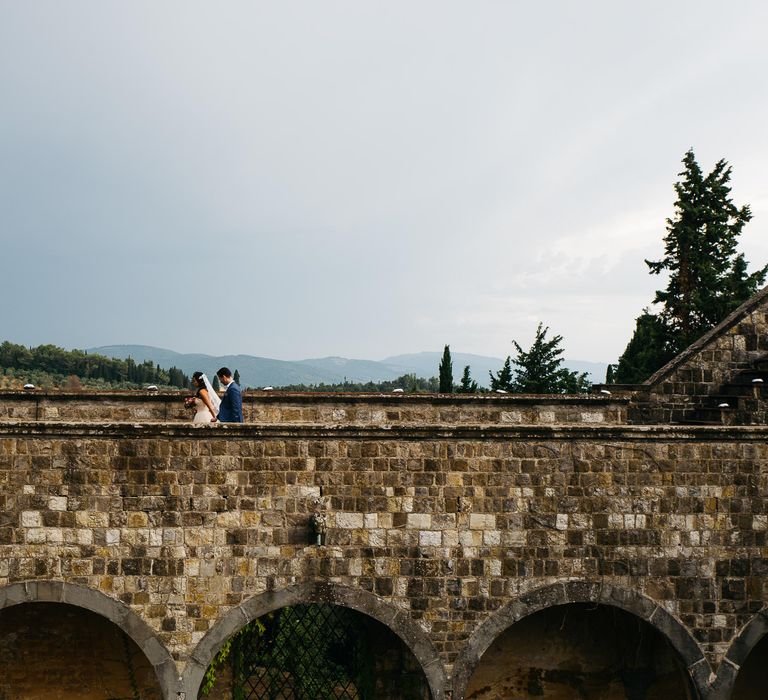 First Look | Modern Trousseau Eveline Wedding Dress | Groom in Suit Supply | Stefano Santucci Studio Photography | Second Shooter Giuseppe Marano | Gattotigre Films