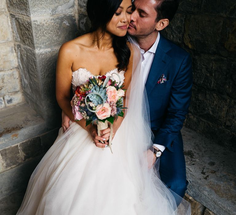 Bride in Modern Trousseau Eveline Wedding Dress | Groom in Suit Supply | Stefano Santucci Studio Photography | Second Shooter Giuseppe Marano | Gattotigre Films