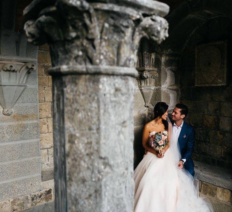 Bride in Modern Trousseau Eveline Wedding Dress | Groom in Suit Supply | Stefano Santucci Studio Photography | Second Shooter Giuseppe Marano | Gattotigre Films