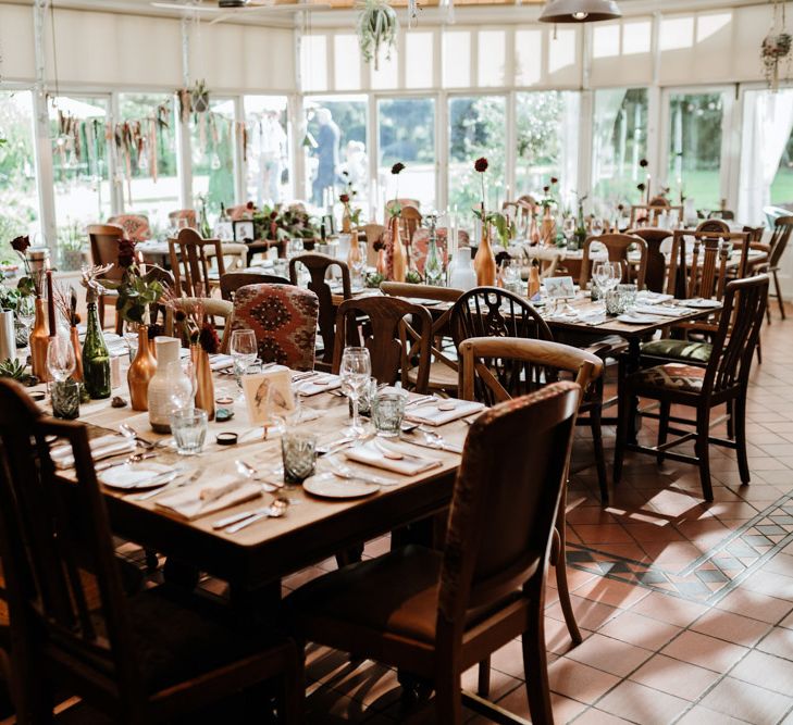 Beautiful Table display for Reception | Farmhouse at Redcoats | Green Antlers Photography