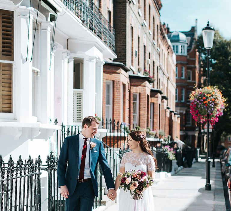 Bride & Groom Intimate London Wedding