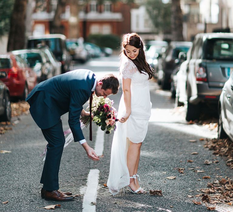 Bride & Groom Intimate London Wedding