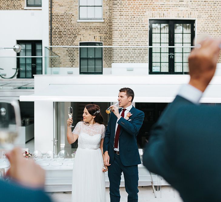 Intimate Wedding In London With A Civil Ceremony & Pizza In The Garden For Wedding Reception With Images From Miss Gen Photography & Bride In Catherine Deane