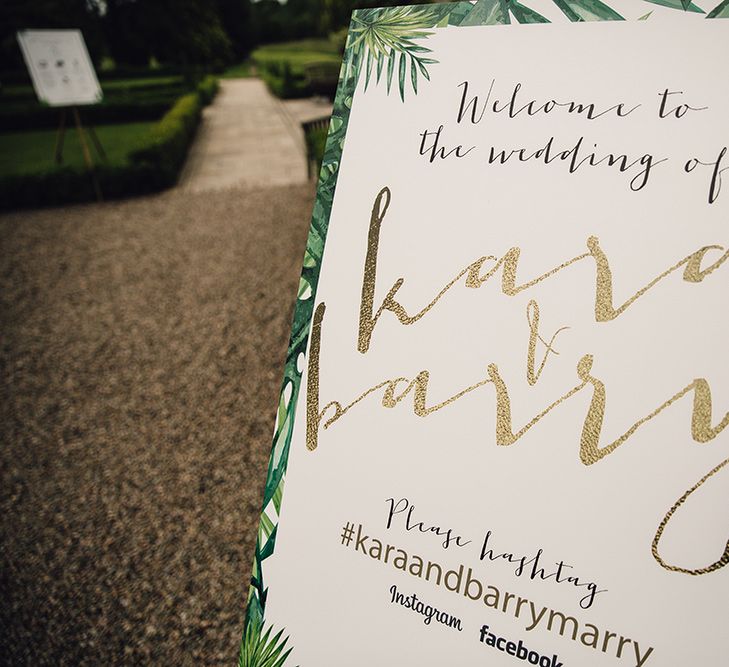 Green Fern Wedding Welcome Sign