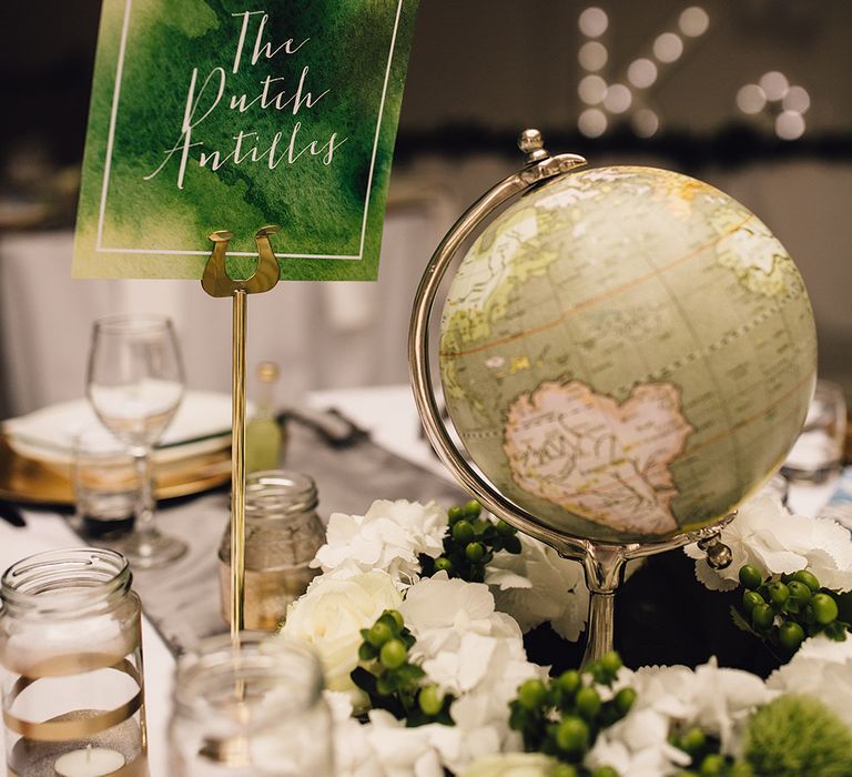 Green Globe Table Centrepiece