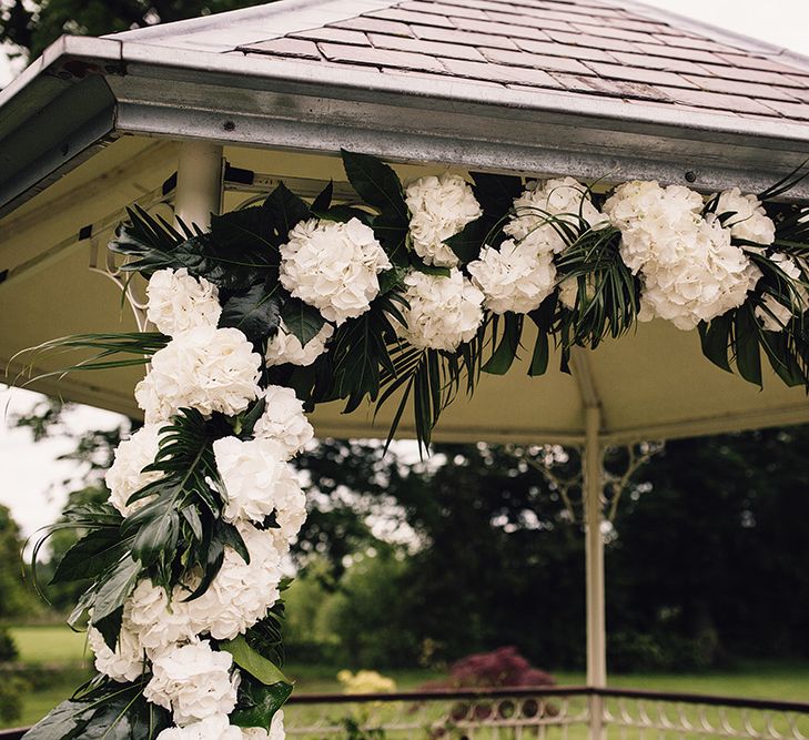 White Hydrangea Floral Arch