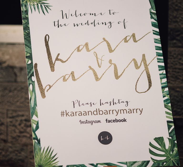 Green Fern Wedding Welcome Sign