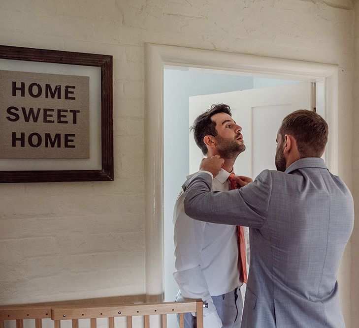 Groomsmen Preparations | Rustic At Home Tipi Reception with Blush Colour Scheme | Jason Mark Harris Photography | Harris Films