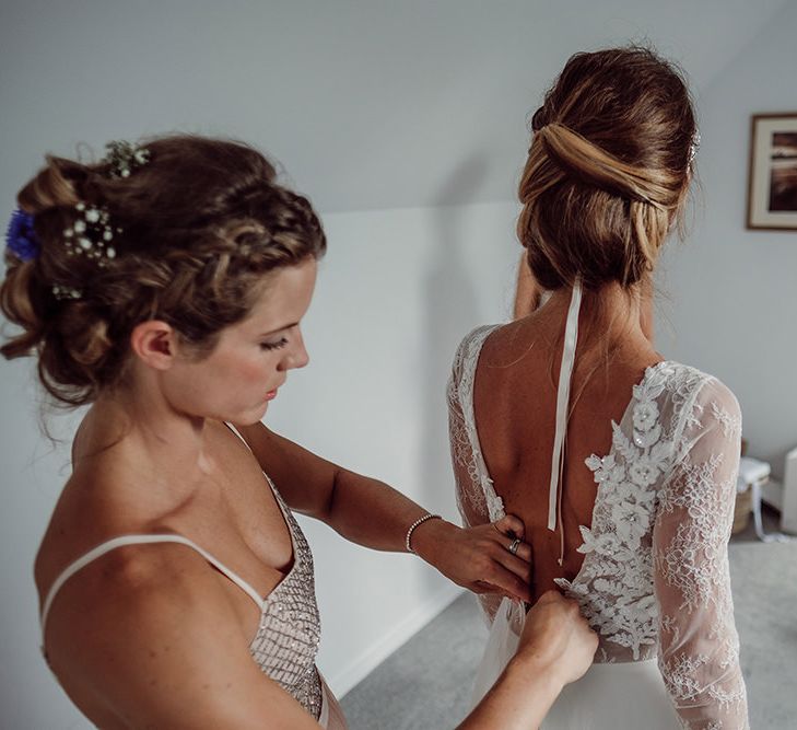 Bridal Preparations | Anna Georgina Wedding Gown & Augusta Jones Tulle Skirt | Traditional Church Wedding Ceremony with Blush Colour Scheme | Jason Mark Harris Photography | Harris Films