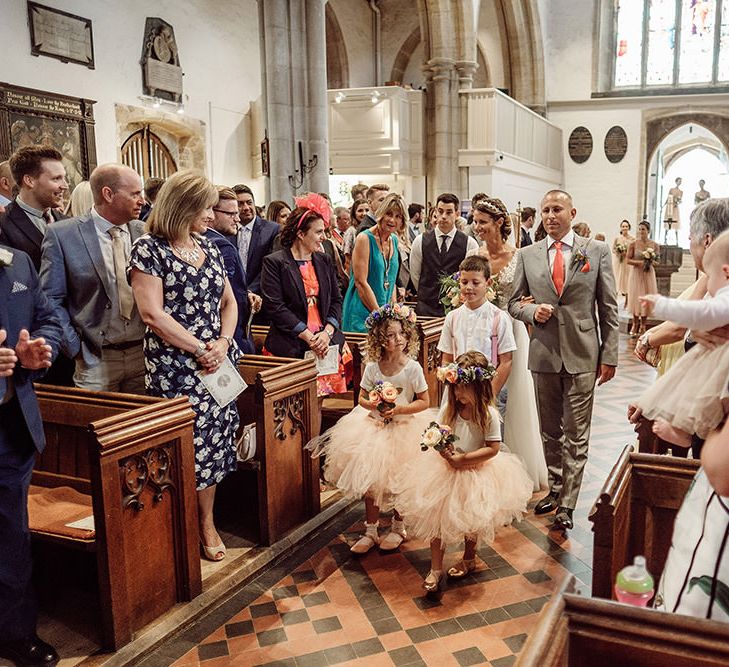 Bridal Party Entrance | Traditional Church Wedding Ceremony with Blush Colour Scheme | Jason Mark Harris Photography | Harris Films