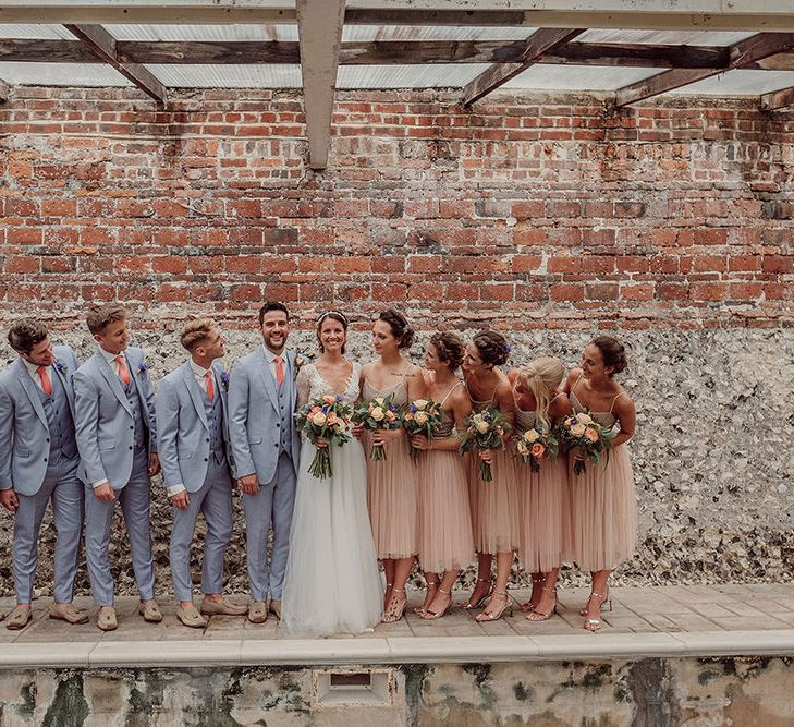 Wedding Party | Rustic At Home Tipi Reception with Blush Colour Scheme | Jason Mark Harris Photography | Harris Films